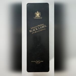 VTG Johnnie Walker Black Label 12 Year Scotch Whiskey Collector Tin Metal Box